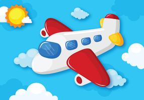 Flying Cartoon Plane vector