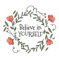 Cute Floral Ornaments With Quote vector