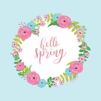 Floral Spring Wreath Vector