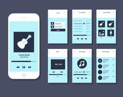 Music Mobile App GUI Vector