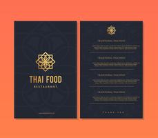 Thai food restaurant menu template vector