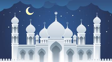 Mosque Paper Art Landscape Vector