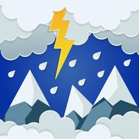 Rainy Mountain Paper Art vector