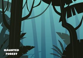 Ilustración de bosque embrujado