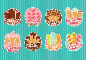 Ice Cream Shop Logo Set vector