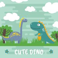 Ilustración linda del vector de Dino