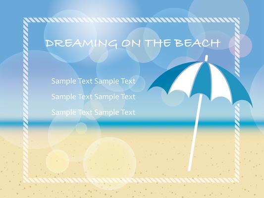 Vector summer background illustration with a beach parasol. 