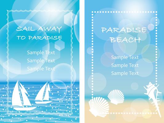 A set of two vector summer background/message frame illustrations. 