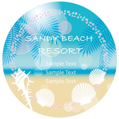 A circular vector summer background/message frame.