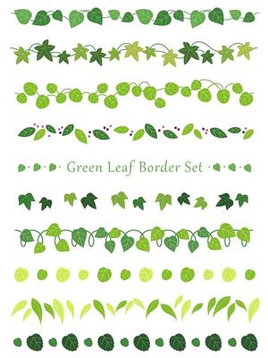 A set of assorted leaf borders.