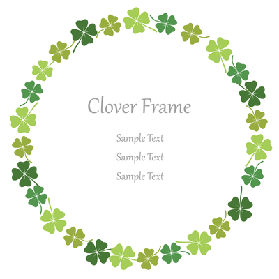 Four-leaf clover circular frame.