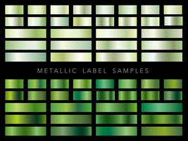 A set of various metallic label samples. vector