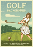 Ilustración de golf vintage vector