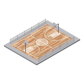 Vector de la cancha de baloncesto