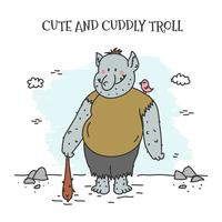 Cute And Cuddly Troll Vector