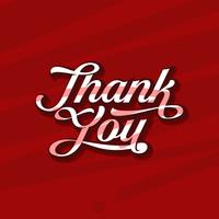 Custom Script Thank You Typography Free Vector