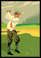 golf vintage retro vector