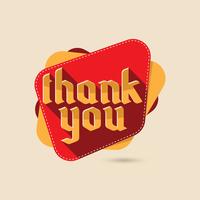 Thank You typography with emblem vector