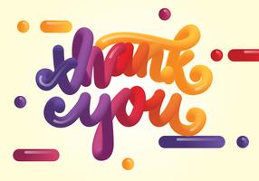 3D Thank You Typography Vector