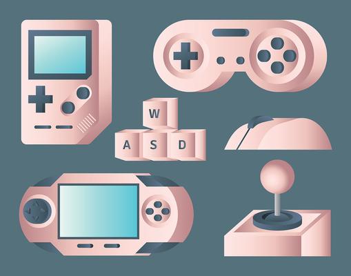 Rosegold Game Controller Vector Set