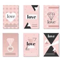 vector de tarjetas de amor rosegold