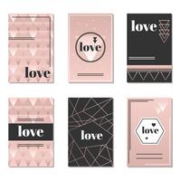 Rosegold Geometry Love Cards Vector