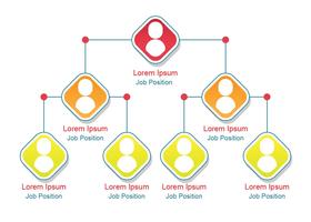 Gráfico de organigrama de la jerarquía empresarial vector