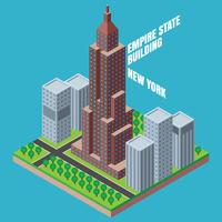 Empire State Building New York Isometric Illustration vector