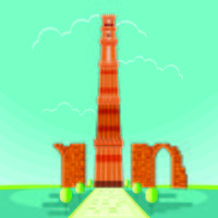 Vector illustration of Qutab Minar in Delhi