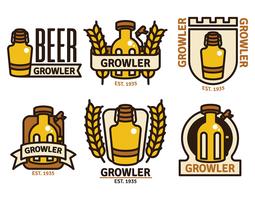 conjunto de vector de credencial growler