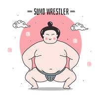 Ilustración de vector de sumo luchador