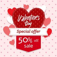 Banner de venta del día de San Valentín vector