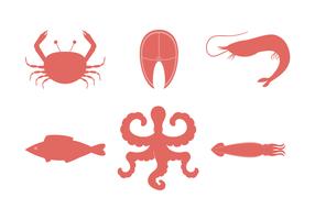 Seafood Flat Color Icon vector