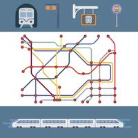 Flat Tube Map Background vector