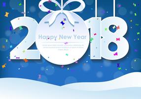 Feliz año nuevo 2018 saludo vector