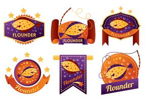 Flounder Vector Badges