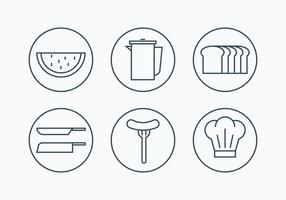 Charcuterie Simple Outline Icons vector