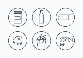 Charcuterie Simple Outline Icons vector