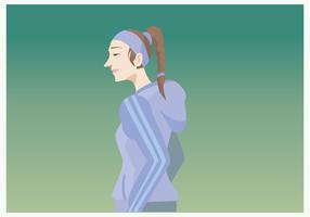 Sporty Girl With Plait Vector