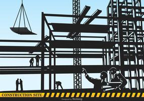 Construction Site Vector Silhouette Illustration