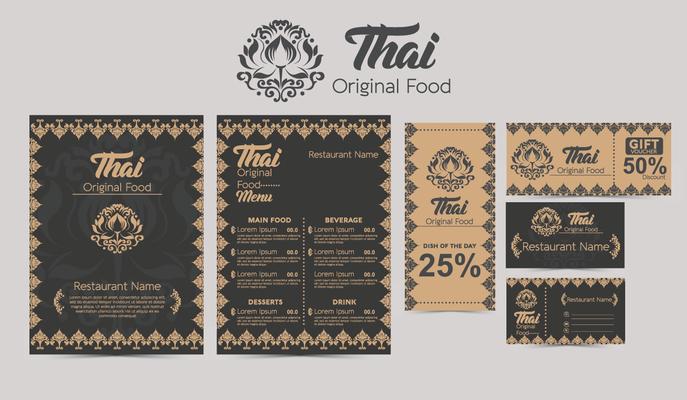 Thai Menu Template Vector