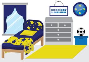 Decoración de la habitación de los niños Estilo de los niños vector