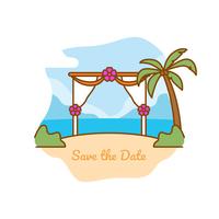 Ilustración de la boda de playa vector