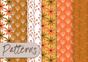 Orange Floral Pattern Set