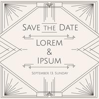 Art Deco Save The Date Vector 