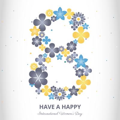 March 8 Greeting Card Vector