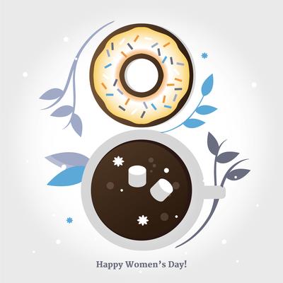 Women's Day Greeting Card Vector