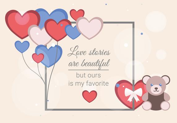 Postcard to Valentine's Day Vector Illustration