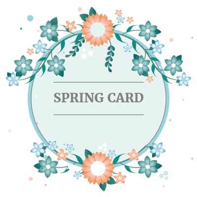 Flat Vector Spring Greeting Card