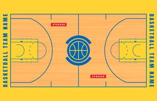 Ilustración de plan de piso de cancha de baloncesto vector